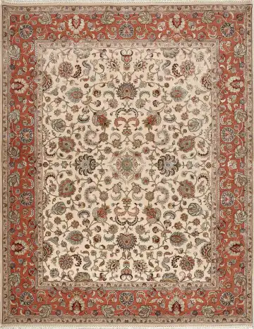 Ковёр Агра 15171 — кремовый и коричневый, растительный рисунок