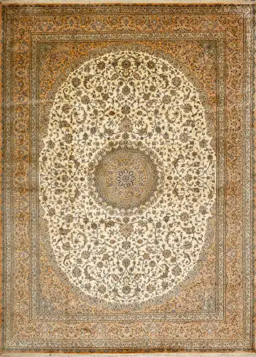 Ковёр Кашмир 15206 — коричневый и кремовый, с медальоном