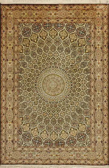 Ковёр Кашмир 15216 — коричневый и кремовый, геометрический рисунок