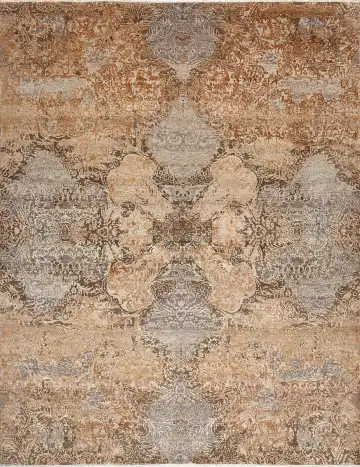Ковёр Bliss 15238 — коричневый и серый, с медальоном