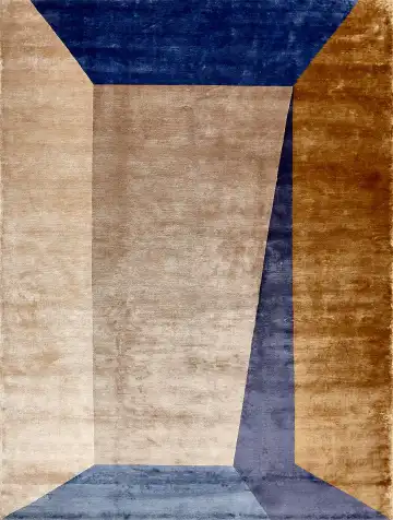 Ковёр Shape 15253 — синий и бежевый, абстрактный рисунок