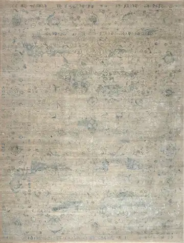 Ковёр Illusion 15291 — бежевый и голубой, восточный орнамент