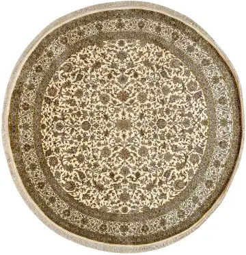 Ковёр Кашмир 15338 — кремовый и коричневый, восточный орнамент