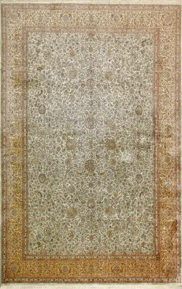 Ковёр Кашмир 15340 — кремовый и коричневый, восточный орнамент
