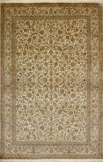 Ковёр Кашмир 15343 — коричневый и кремовый, восточный орнамент