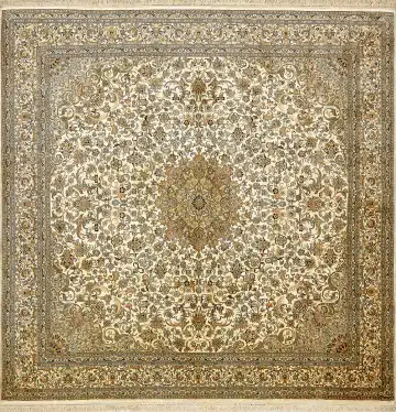 Ковёр Кашмир 15344 — кремовый и золотистый, с медальоном