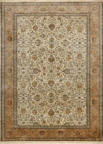 Ковёр Кашмир 15345 — кремовый и коричневый, восточный орнамент