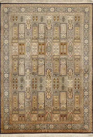 Ковёр Кашмир 15347 — бежевый и коричневый, геометрический рисунок