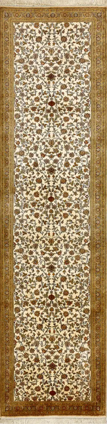 Ковёр Кашмир 15353 — кремовый и коричневый, восточный орнамент