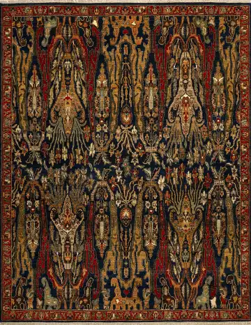 Ковёр Bidjar 15370 — красный и кремовый, восточный орнамент
