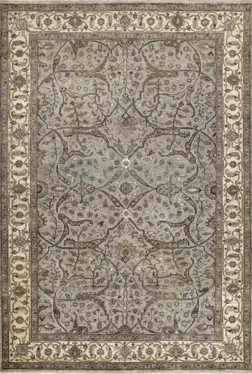 Ковёр Агра 15378 — серый и кремовый, растительный рисунок