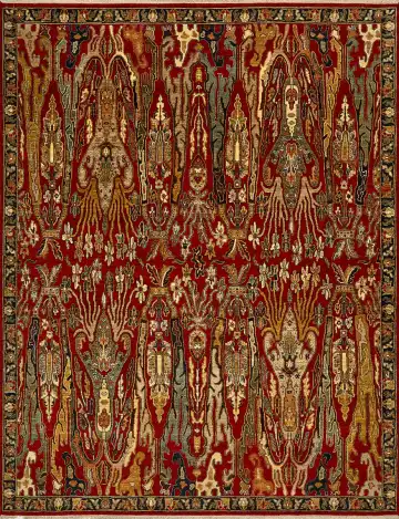 Ковёр Bidjar 15381 — красный и кремовый, восточный орнамент