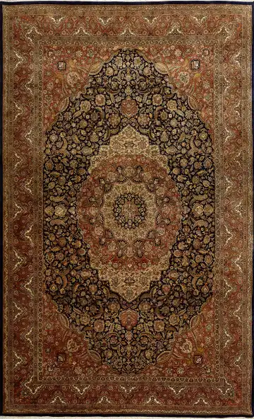 Ковёр Агра 15409 — коричневый и чёрный, с медальоном