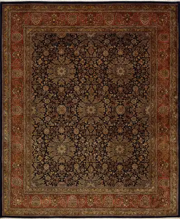 Ковёр Агра 15412 — чёрный и коричневый, восточный орнамент