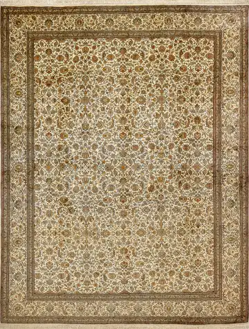 Ковёр Кашмир 15428 — кремовый и коричневый, восточный орнамент