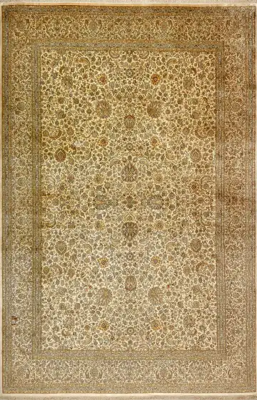 Ковёр Кашмир 15431 — золотистый и кремовый, восточный орнамент