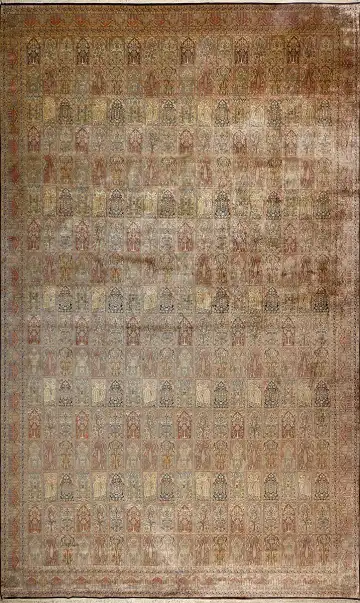 Ковёр Кашмир 15432 — коричневый и кремовый, винтажный рисунок