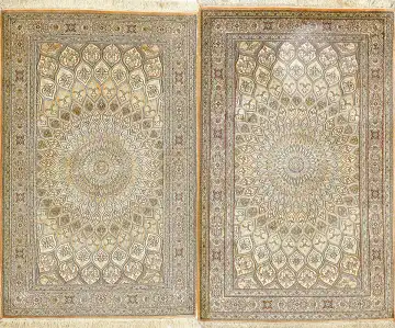Ковёр Кашмир 15435 — кремовый и коричневый, с медальоном