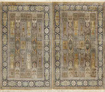 Ковёр Кашмир 15436 — синий и коричневый, восточный орнамент
