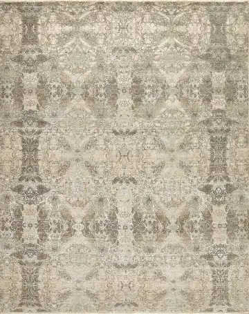 Ковёр Bliss 15449 — белый и серый, растительный рисунок