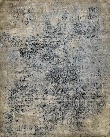 Ковёр Bliss 15465 — серый и синий, абстрактный рисунок