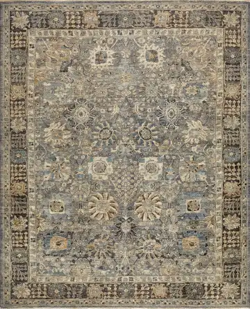 Ковёр Bliss 15524 — серый и бежевый, с медальоном