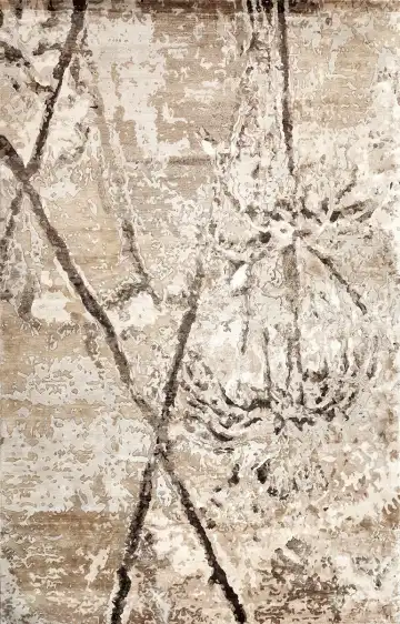 Ковёр Dazzle 15567 — коричневый и бежевый, растительный рисунок