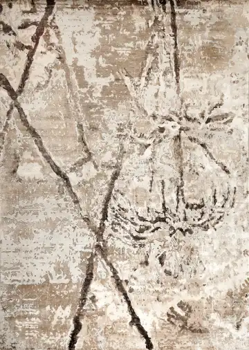 Ковёр Dazzle 15568 — коричневый и бежевый, растительный рисунок