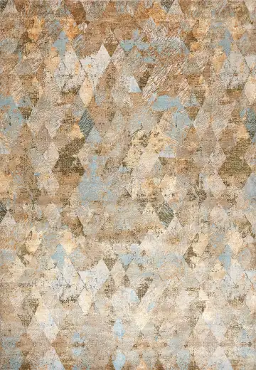 Ковёр Dazzle 15605 — голубой и коричневый, геометрический рисунок