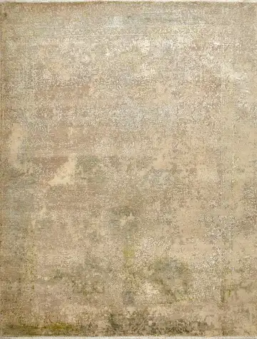 Ковёр Bliss 15753 — бежевый и зелёный, абстрактный рисунок