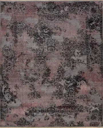 Ковёр Illusion 15768 — фиолетовый и чёрный, восточный орнамент