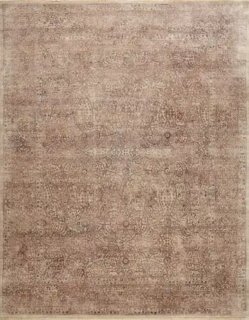 Ковёр Illusion 15770 — кремовый и коричневый, растительный рисунок