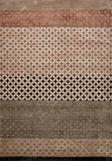 Ковёр Shape 15814 — красный и коричневый, в полоску