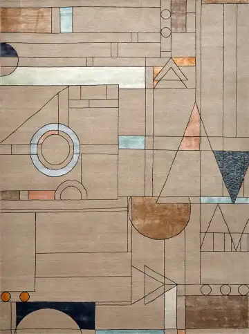 Ковёр Shape 15821 — синий и коричневый, абстрактный рисунок