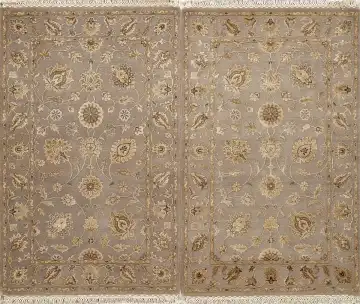 Ковёр Агра 15830 — серый и золотистый, растительный рисунок