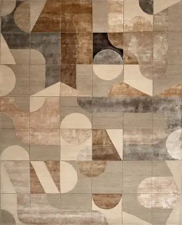 Ковёр Shape 15893 — бежевый и коричневый, абстрактный рисунок