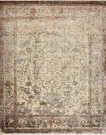 Ковёр Bliss 15919 — коричневый и кремовый, с медальоном