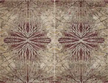 Ковёр Dazzle 15924 — бежевый и бордовый, геометрический рисунок