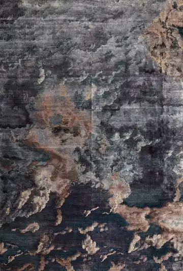 Ковёр Dazzle 15956 — синий и золотистый, абстрактный рисунок