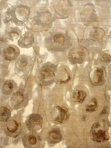 Ковёр Dazzle 15959 — кремовый и коричневый, растительный рисунок