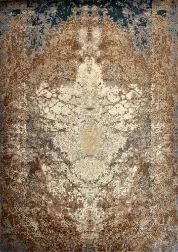 Ковёр Dazzle 15967 — коричневый и синий, растительный рисунок