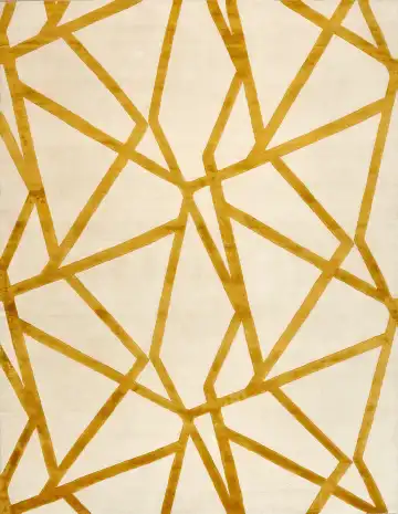 Ковёр Shape 15982 — кремовый и золотистый, абстрактный рисунок