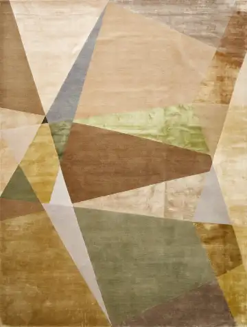 Ковёр Rug Star by J.Dahlmanns 16077 — бежевый и зелёный, геометрический рисунок