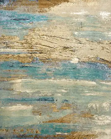 Ковёр Dazzle 16098 — голубой и кремовый, в полоску