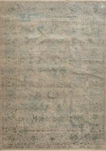 Ковёр Illusion 16135 — кремовый и голубой, восточный орнамент