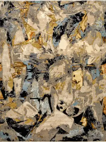 Ковёр Dazzle 16151 — кремовый и чёрный, абстрактный рисунок