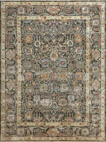 Ковёр Bliss 16156 — бежевый и коричневый, с медальоном