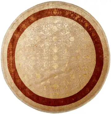 Ковёр Агра 16177 — кремовый и бордовый, растительный рисунок