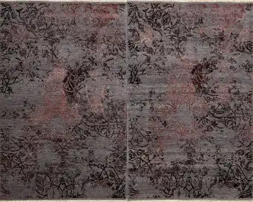 Ковёр Illusion 16188 — серый и чёрный, растительный рисунок