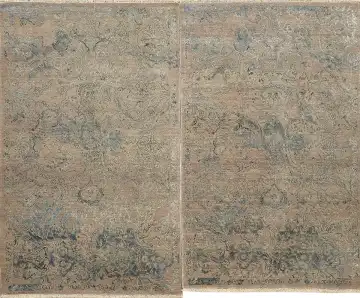 Ковёр Illusion 16195 — кремовый и голубой, восточный орнамент